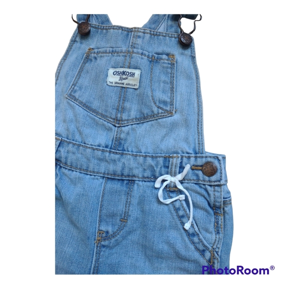 Oshkosh Vestbak Girls Denim Overalls 24 months - Picture 2 of 5